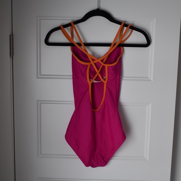Pink Leotard with Orange Trim - Picture 2 of 2